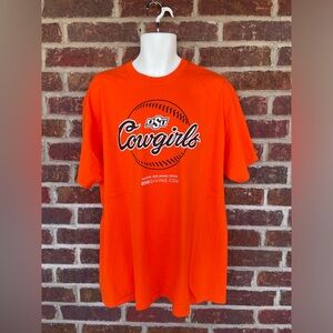 Men’s Orange Oklahoma State OSU Cowgirls Softball Graphic T-Shirt Size 2XL